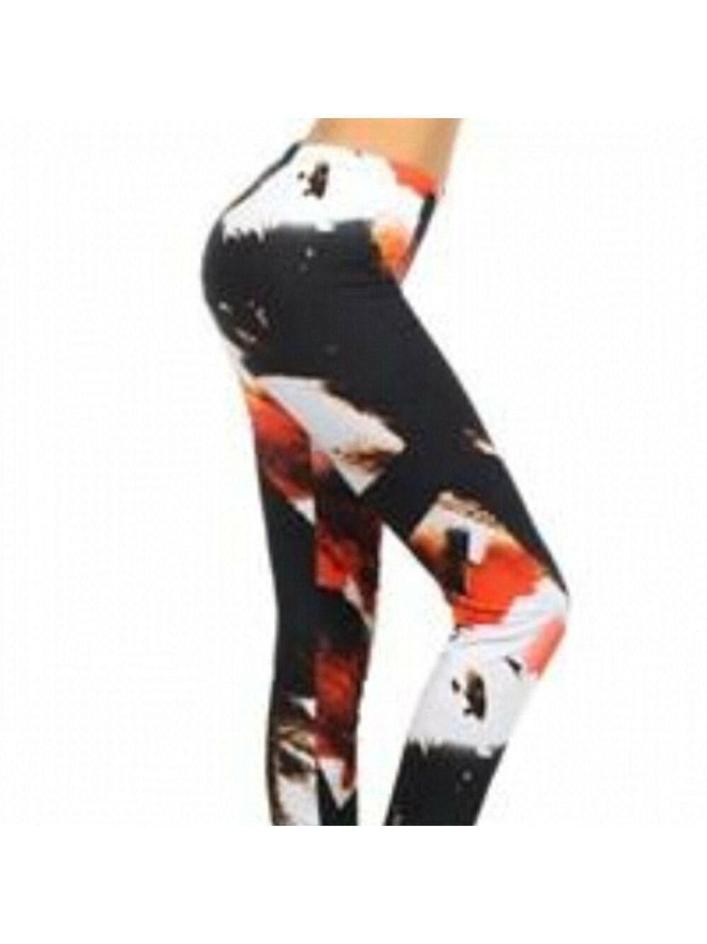 🆕️MULTI Mixed Print Orange Black & White Legging